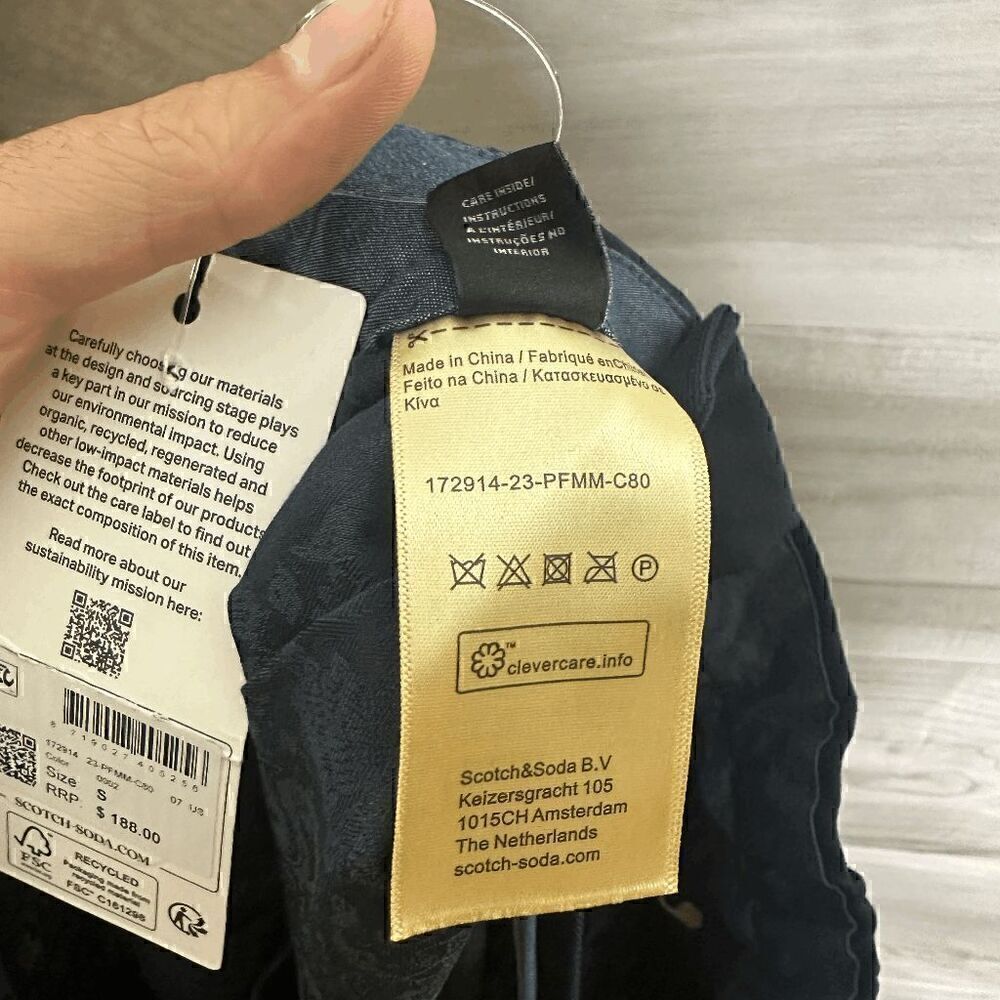 Scotch and Soda Mens Navy Wool Finch Tapered Fit Ankle Length Pants Size Small - Picture 10 of 12